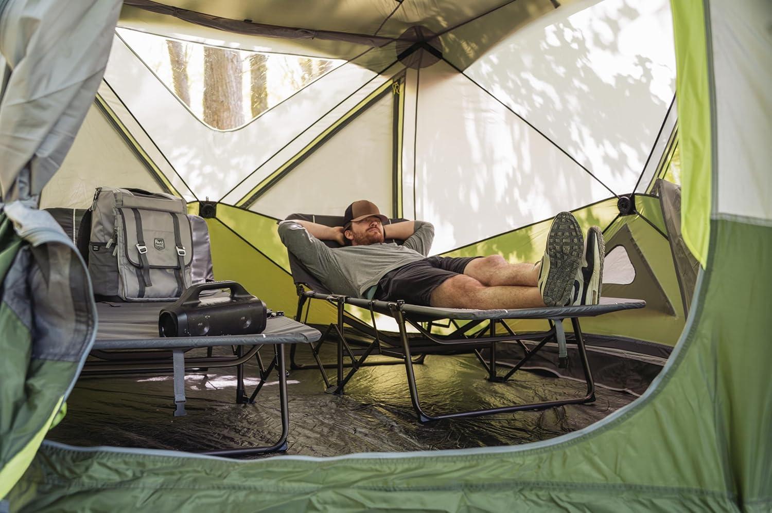 image:imageTIMBER RIDGE Portable XL Folding Camping Cot for Adults Ultra Fast Setup Heavy Duty 300 LBS Support Gray