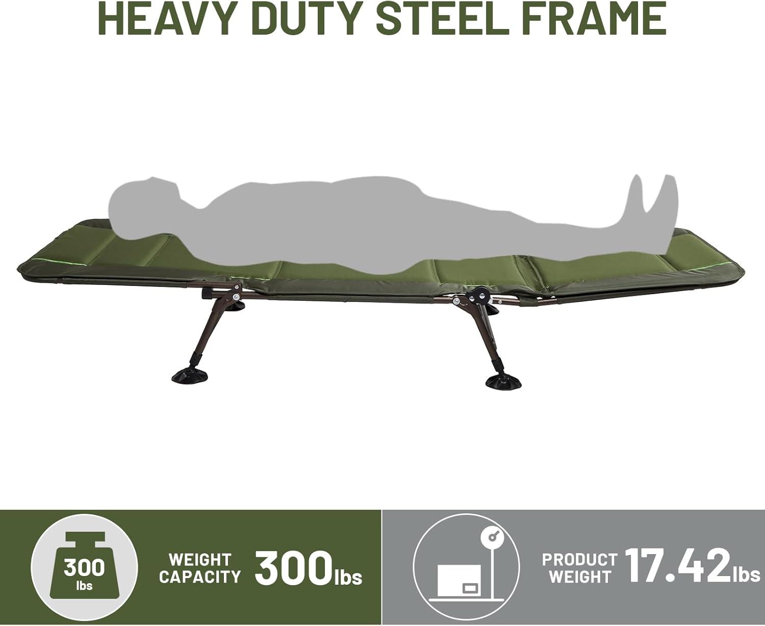 image:imageTimber Ridge Camping Cot Camping Cots for Adults with Comfortable Camping Mattress Portable Folding Bed Sleeping Cot Heavy Duty Tent Cot for Travel Camping Bed