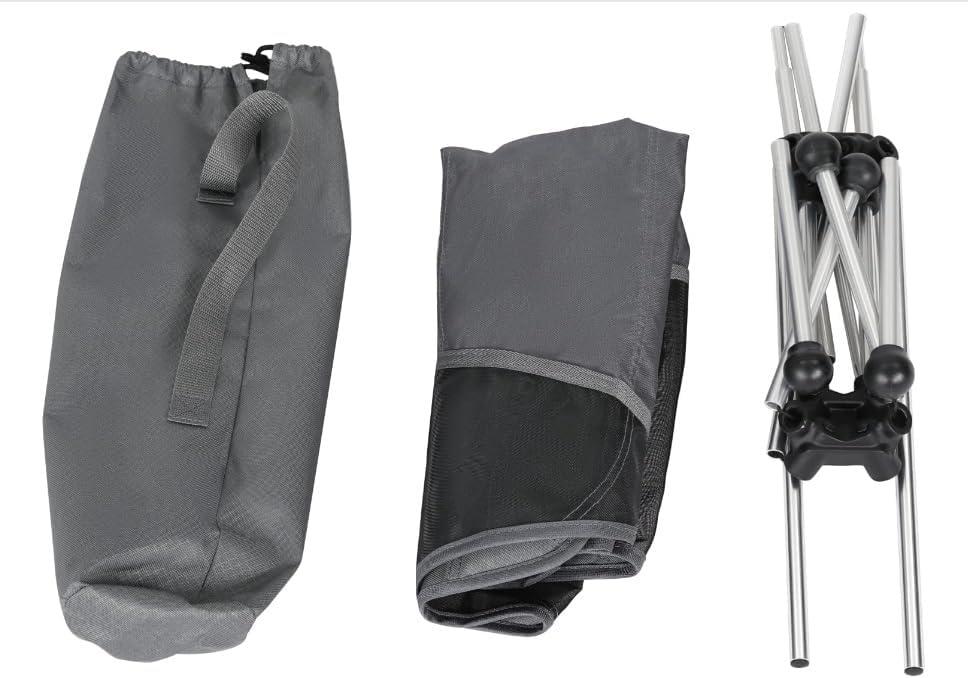 image:imageTimber Ridge Lightweight Highback Compact Folding Chair Portable Comfort for Day Hikes Beach Trips amp Camping 300 lbs SupportGrey