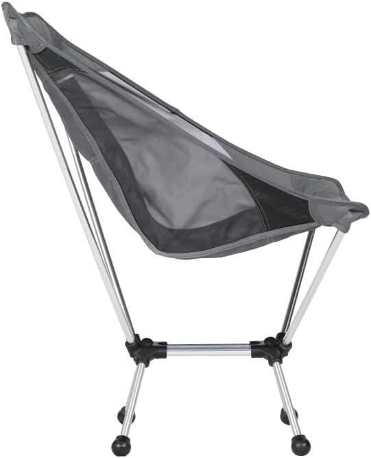 image:imageTimber Ridge Lightweight Highback Compact Folding Chair Portable Comfort for Day Hikes Beach Trips amp Camping 300 lbs SupportGrey