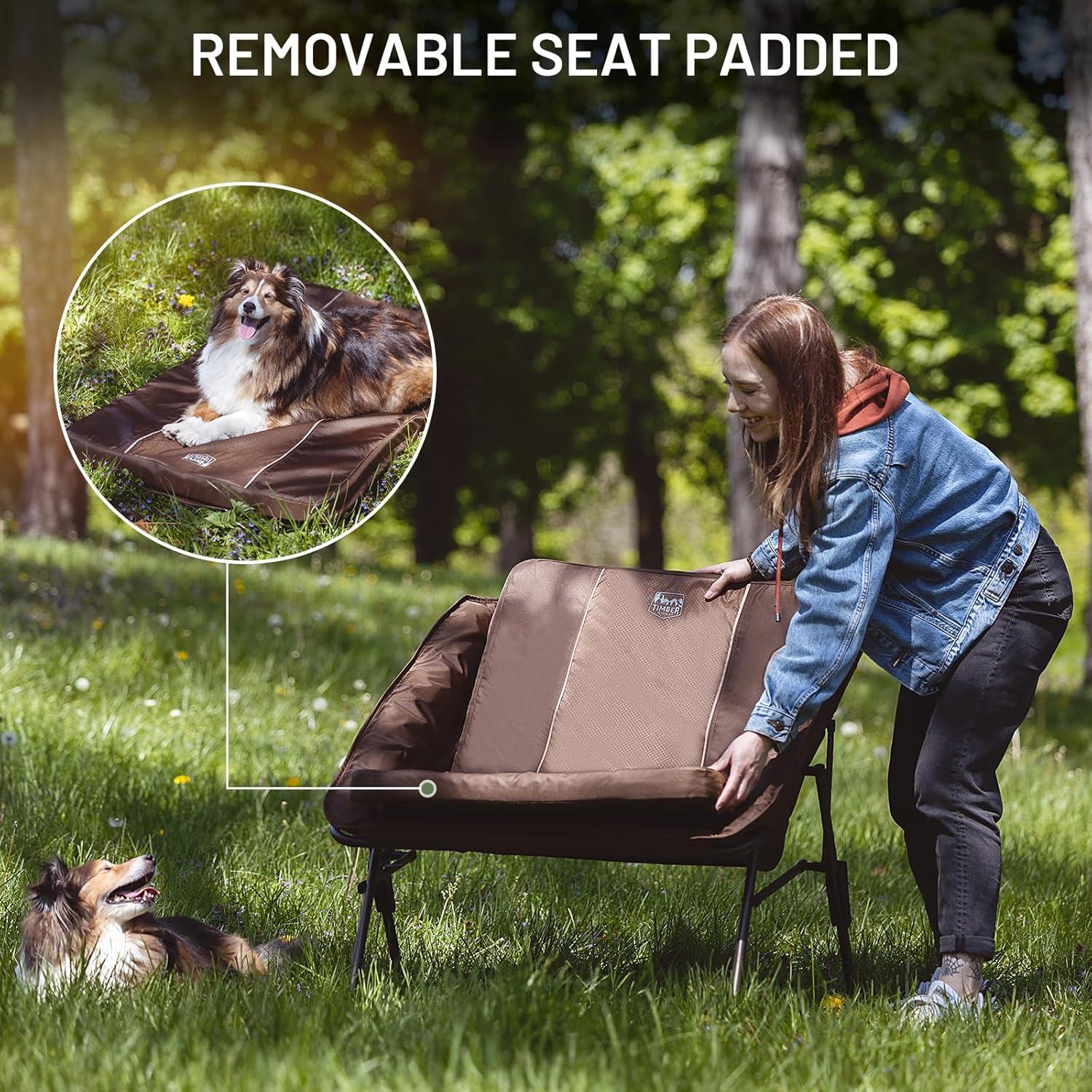 image:imageTimber Ridge Oversized Folding Chair Mesh Back with Removable Padded Seat for AllSeason Comfort Camping Tailgating amp More1 Pack