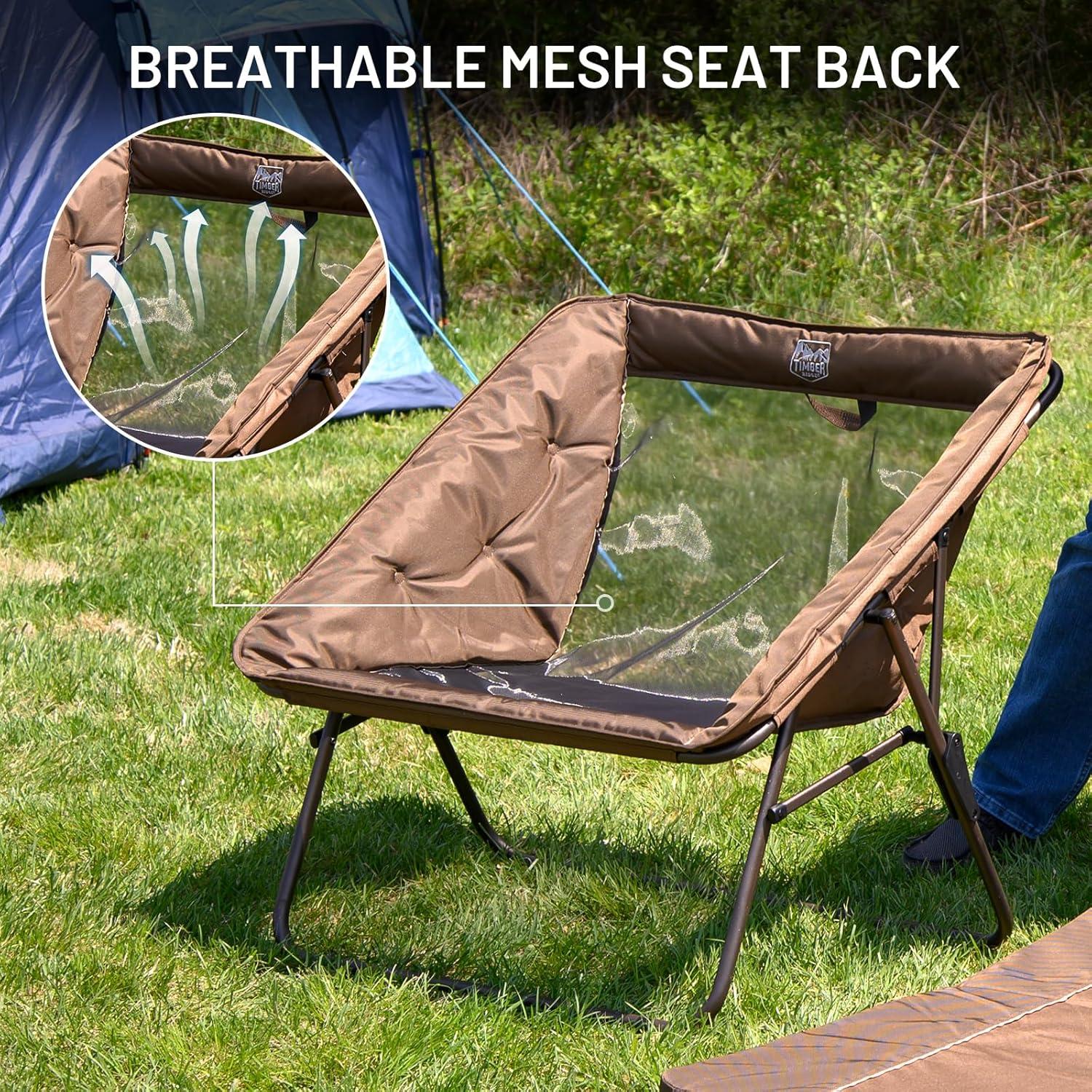 image:imageTimber Ridge Oversized Folding Chair Mesh Back with Removable Padded Seat for AllSeason Comfort Camping Tailgating amp More1 Pack