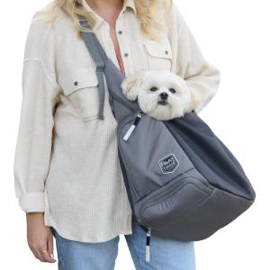 image:imageTimber Ridge Dog Sling Dog Carrier with Adjustable Strap amp Zipper Pocket Dog Slings for Small Dogs with Removable Pet Pad Puppy Carrier Sling Bag Carrier for Dogs CatsGrey20lb