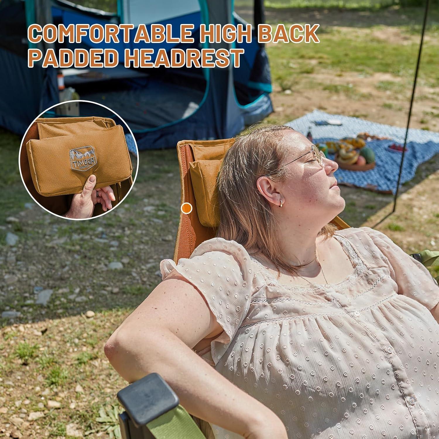 image:imageTIMBER RIDGE Hammock Camping Chair Oversized Swinging Hammock Chair with Adjustable Back and Seat for Outdoor Lawn Sports Supports 400lbs OrangeOrange