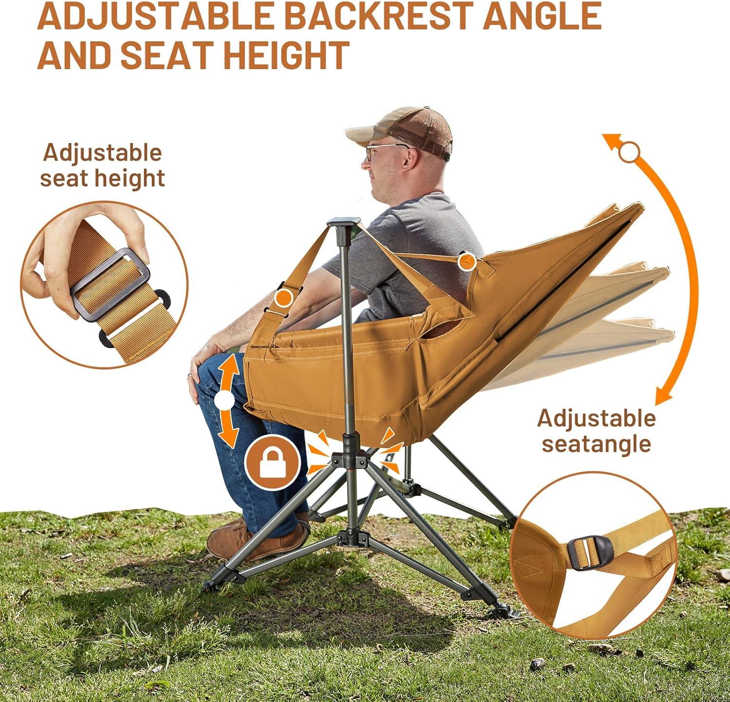 image:imageTIMBER RIDGE Hammock Camping Chair Oversized Swinging Hammock Chair with Adjustable Back and Seat for Outdoor Lawn Sports Supports 400lbs OrangeOrange