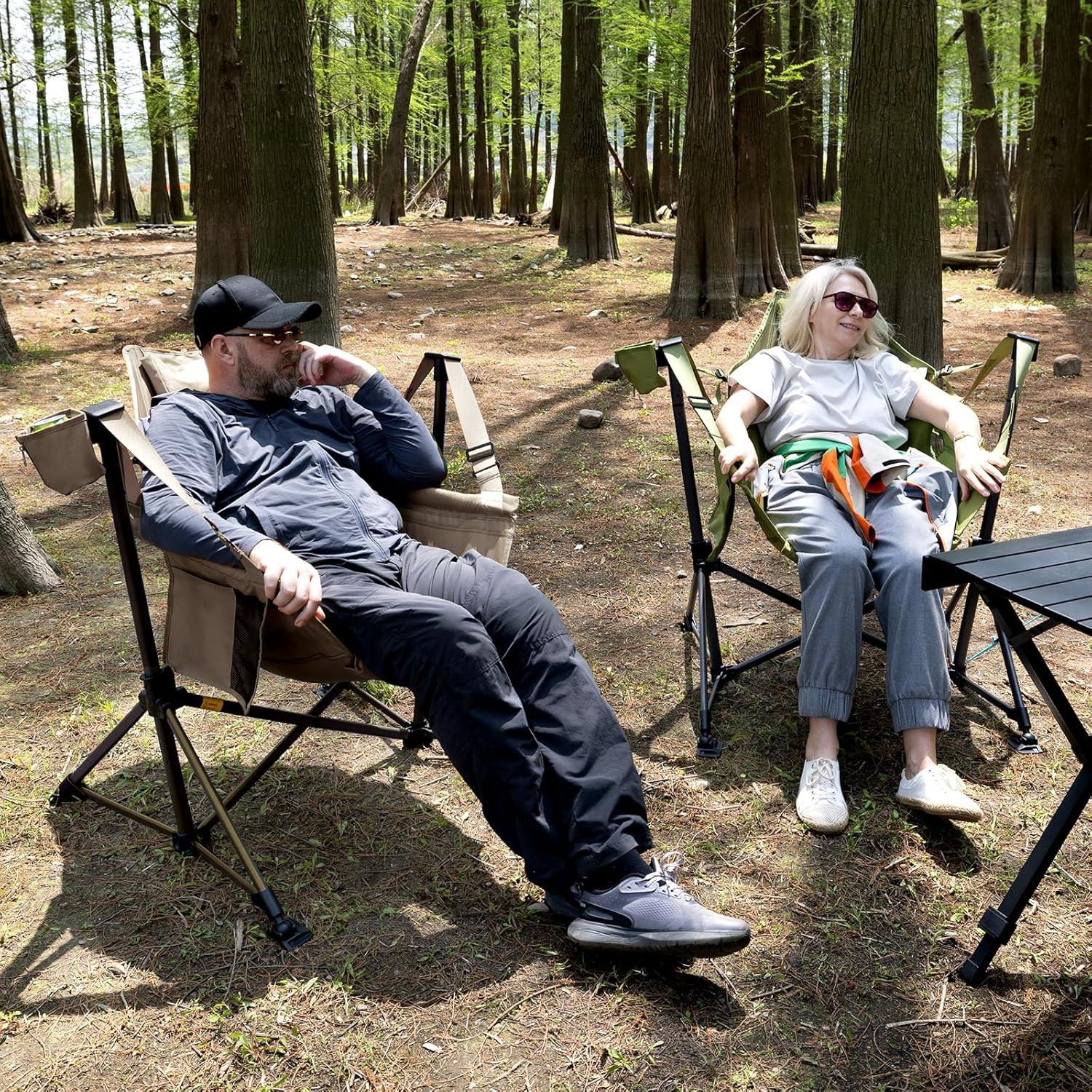 image:imageTIMBER RIDGE Hammock Camping Chair Oversized Swinging Hammock Chair with Adjustable Back and Seat for Outdoor Lawn Sports Supports 400lbs OrangeTan