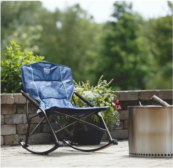 image:imageTimber Ridge Folding Rocking Camping Chair Portable Outdoor Rocker Chair with Carry Bag Supports 250 lbs1 Pack