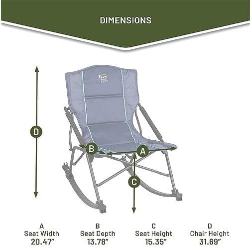 image:imageTimber Ridge Folding Rocking Camping Chair Portable Outdoor Rocker Chair with Carry Bag Supports 250 lbs1 Pack