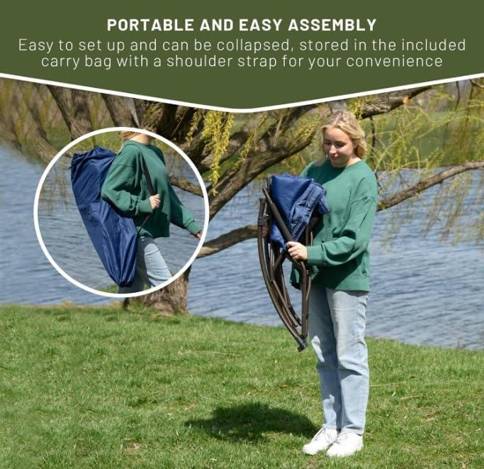 image:imageTimber Ridge Folding Rocking Camping Chair Portable Outdoor Rocker Chair with Carry Bag Supports 250 lbs1 Pack