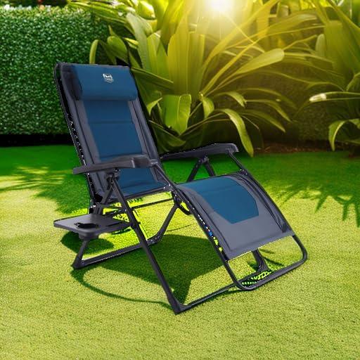 image:imageTimber Ridge Zero Gravity Chair Oversized Recliner 350lbs Capacity Patio Lounge Chair Padded Lawn Chair with Headrest XXL for Outdoor Camping Patio LawnBlue
