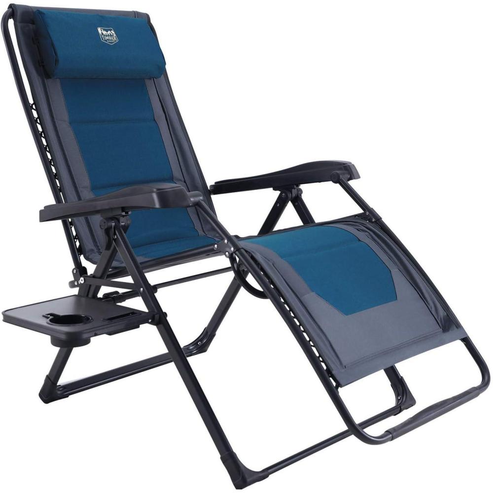 image:imageTimber Ridge Zero Gravity Chair Oversized Recliner 350lbs Capacity Patio Lounge Chair Padded Lawn Chair with Headrest XXL for Outdoor Camping Patio LawnBlue