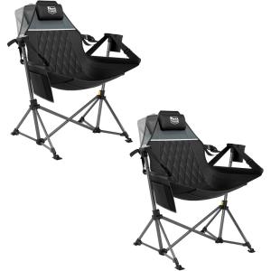 image:imageTIMBER RIDGE Hammock Camping Chair Oversized Swinging Hammock Chair with Adjustable Back and Seat for Outdoor Lawn Sports Supports 400lbs OrangeBlack2 Pack