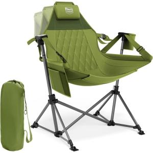 image:imageTIMBER RIDGE Hammock Camping Chair Oversized Swinging Hammock Chair with Adjustable Back and Seat for Outdoor Lawn Sports Supports 400lbs OrangeGreen
