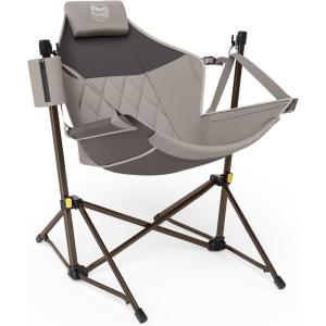 image:imageTIMBER RIDGE Hammock Camping Chair with Adjustable Backrest Heavy Duty Folding Hammock Chair Supports 300lbs Portable Hammock Chair for Camping Travelling and Patio Blue 2 PackTan