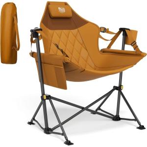 image:imageTIMBER RIDGE Hammock Camping Chair with Adjustable Backrest Heavy Duty Folding Hammock Chair Supports 300lbs Portable Hammock Chair for Camping Travelling and Patio Blue 2 PackOrange