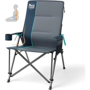 image:imageTIMBER RIDGE Oversized Camping Chair with Lumbar Support Portable Folding Chair Heavy Duty for Adults Supports 450 LBS for Outdoor Camping Lawn with High Back Cup Holder Side Pocket BlueBlue
