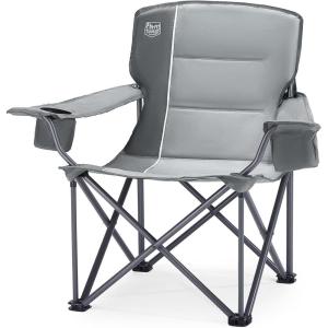 image:imageTimber Ridge 550 LBS Oversized Folding Camping Chair for Adults Heavy Duty Outdoor Chair with Cup Holder Side Pocket for Camp Lawn Picnic NavyUpgradeGrey