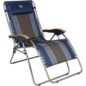 image:imageTimber Ridge Oversized Zero Gravity Chair Padded Reclining Lounge Chair with Adjustable Headrest amp Cup Holder Heavy Duty Support 350 lbs Foldable for Camping Lawn Outdoor amp IndoorBlue1 Pack