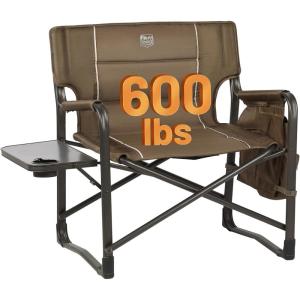 image:imageTimber Ridge XXL Upgraded Oversized Directors Chairs with Foldable Side Table Detachable Side Pocket Heavy Duty Folding Camping Chair up to 600 Lbs Weight Capacity Blue Ideal GiftBrown