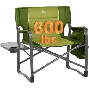 image:imageTimber Ridge XXL Upgraded Oversized Directors Chairs with Foldable Side Table Detachable Side Pocket Heavy Duty Folding Camping Chair up to 600 Lbs Weight Capacity Blue Ideal GiftGreen