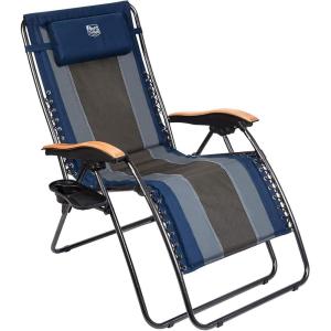 image:imageTimber Ridge Zero Gravity Chair Oversized Recliner Padded Folding Patio Lounge Chair 350lbs Capacity Adjustable Lawn Chair with Cup Holder Headrest for Outdoor Camping Patio LawnNavy Blue