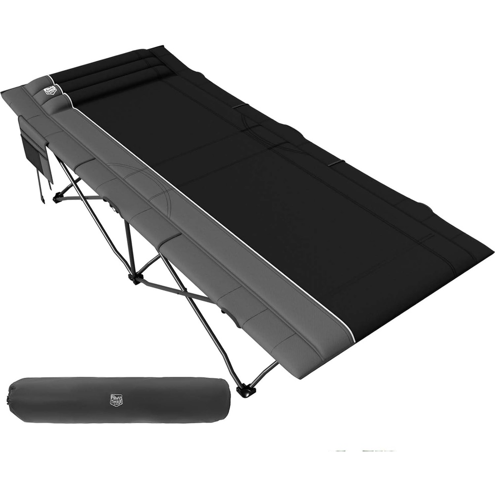 image:imageTIMBER RIDGE 325in Extra Wide Heavy Duty Camping Cot for Adult Easy Set Up Oversized Sleeping Cot with Carry Bag for Camping Travel and Outdoors Support up to 450lbs BlackBlack