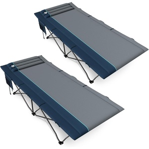 image:imageTIMBER RIDGE 325in Extra Wide Heavy Duty Camping Cot for Adult Easy Set Up Oversized Sleeping Cot with Carry Bag for Camping Travel and Outdoors Support up to 450lbs BlackBlue2 Pack