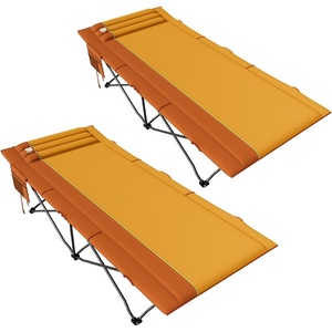 image:imageTIMBER RIDGE 325in Extra Wide Heavy Duty Camping Cot for Adult Easy Set Up Oversized Sleeping Cot with Carry Bag for Camping Travel and Outdoors Support up to 450lbs BlackOrange2 Pack