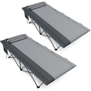 image:imageTIMBER RIDGE 325in Extra Wide Heavy Duty Camping Cot for Adult Easy Set Up Oversized Sleeping Cot with Carry Bag for Camping Travel and Outdoors Support up to 450lbs BlackGrey2 Pack