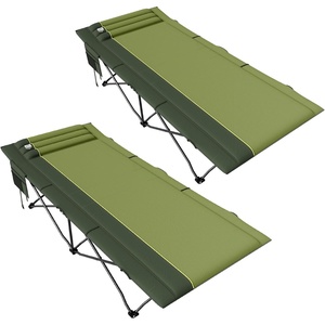 image:imageTIMBER RIDGE 325in Extra Wide Heavy Duty Camping Cot for Adult Easy Set Up Oversized Sleeping Cot with Carry Bag for Camping Travel and Outdoors Support up to 450lbs BlackGreen2 Pack
