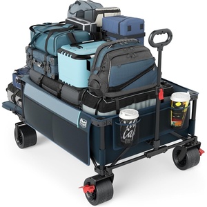 image:imageTIMBER RIDGE 600L Beast Wagon 26 W Extra Wide All Terrain Folding wBig Wheels Cargo Net amp Tailgate 400lbs Heavy Duty Portable Cart 545 L Large Collapsible Wagons for Camping Sports Dogs BlackBlue