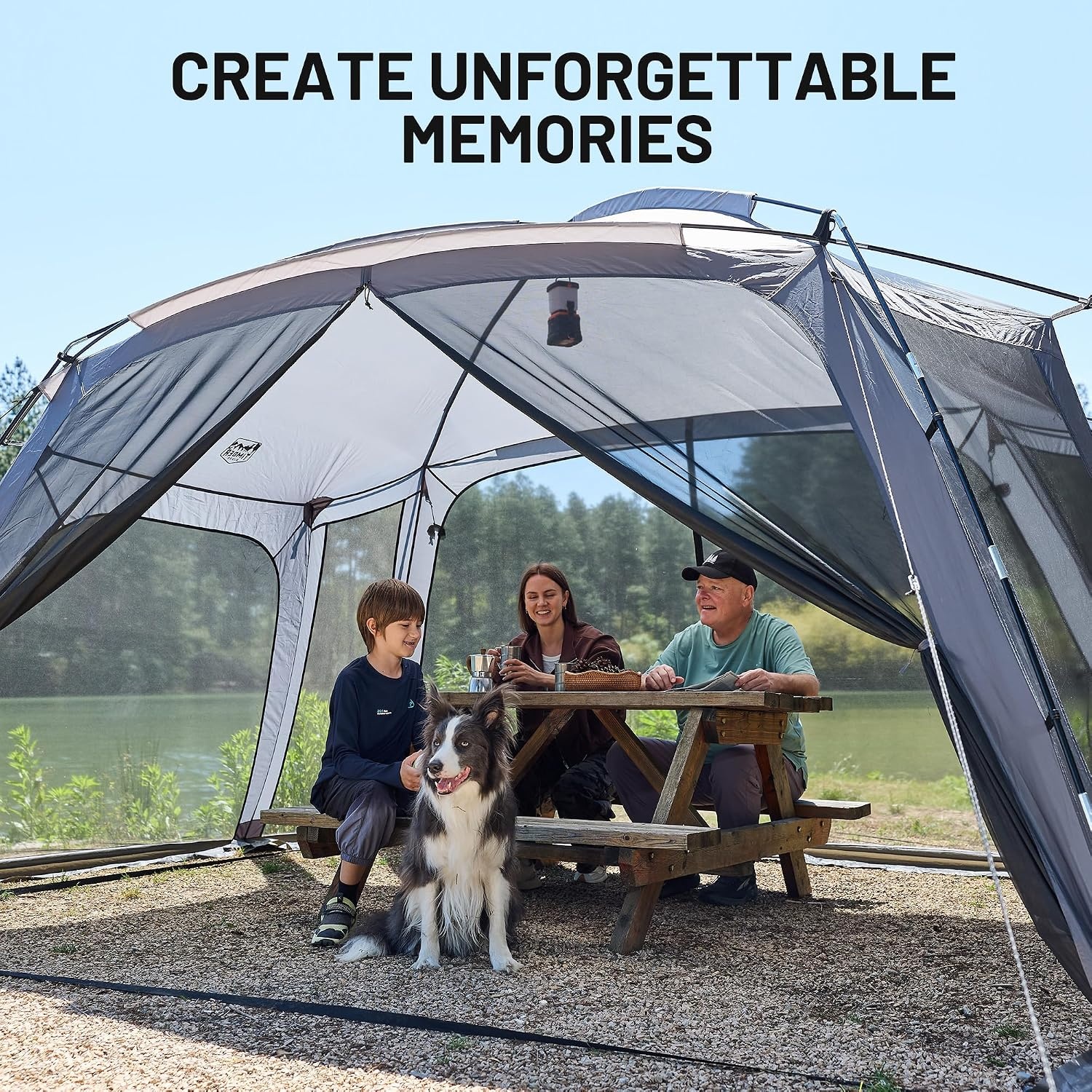image:imageTIMBER RIDGE 15x10 FT Screen House Tent BugProof Mesh Gazebo with Dual Zippered Doors Waterproof Sunshade Canopy Shelter for 810 People Backyard BBQ Camping Picnic amp Outdoor Events