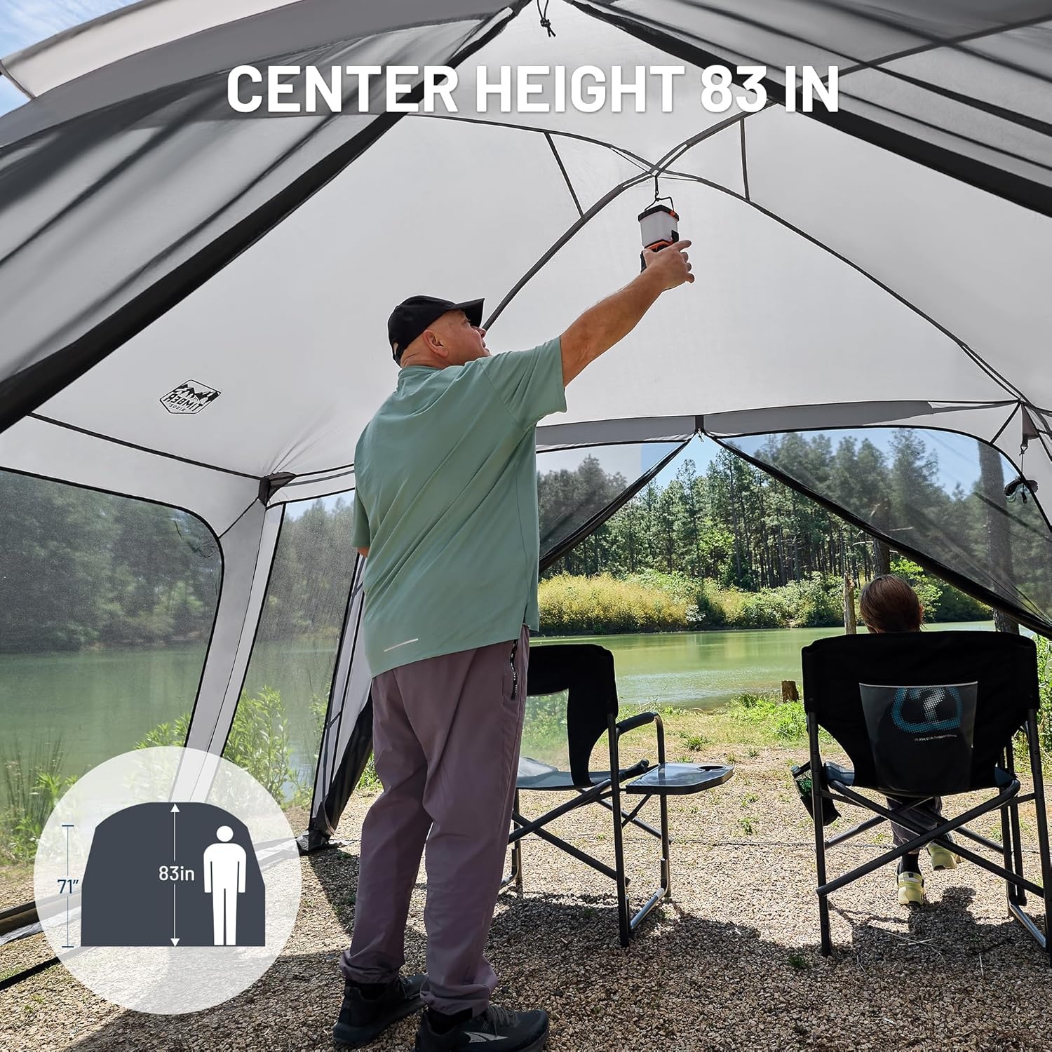 image:imageTIMBER RIDGE 15x10 FT Screen House Tent BugProof Mesh Gazebo with Dual Zippered Doors Waterproof Sunshade Canopy Shelter for 810 People Backyard BBQ Camping Picnic amp Outdoor Events