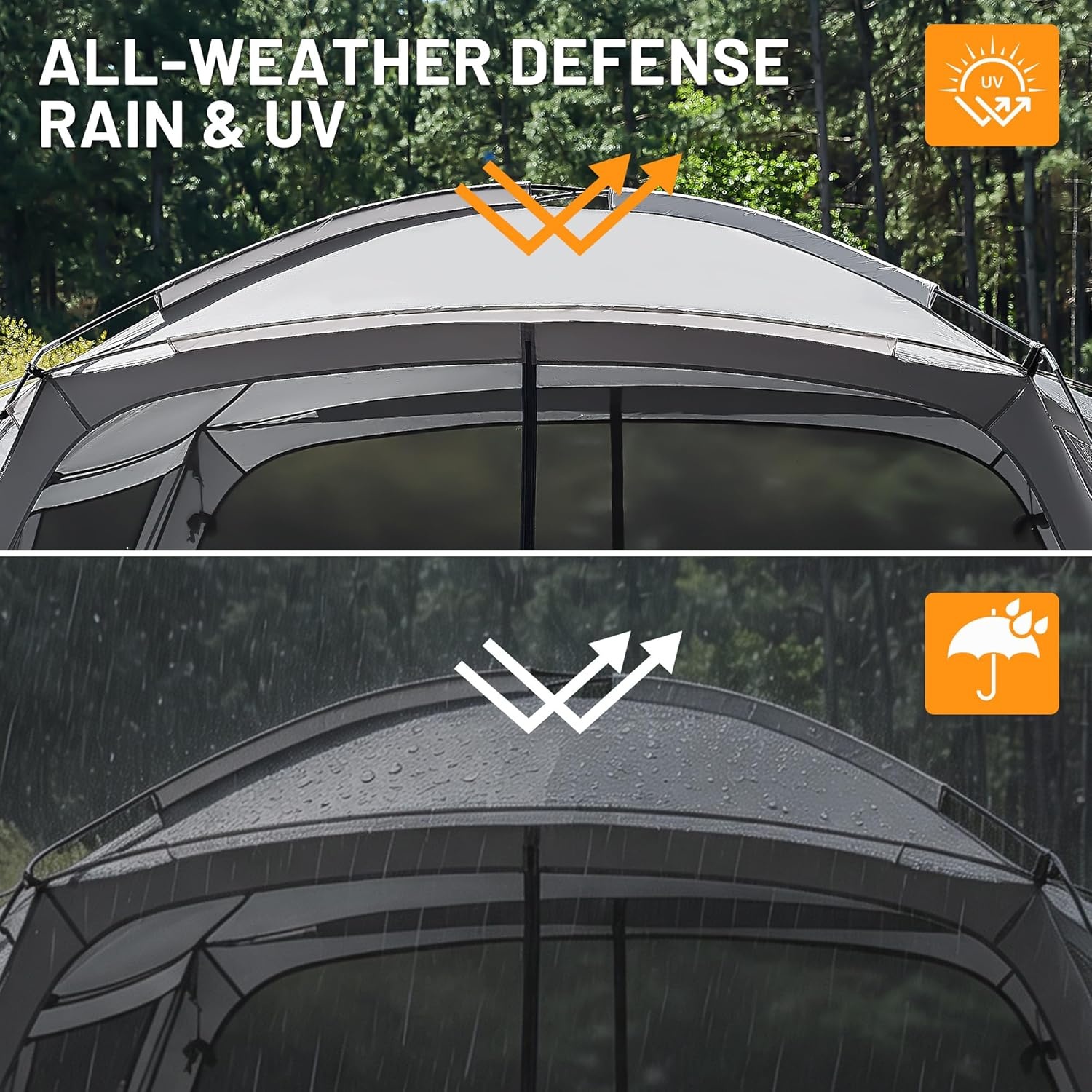 image:imageTIMBER RIDGE 15x10 FT Screen House Tent BugProof Mesh Gazebo with Dual Zippered Doors Waterproof Sunshade Canopy Shelter for 810 People Backyard BBQ Camping Picnic amp Outdoor Events