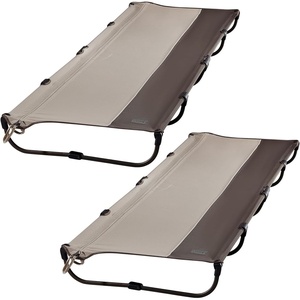 image:imageTIMBER RIDGE 20Second Quick SetUp Camping Cot Lightweight Aluminum Folding Cot with Zipper Closure Portable Carry Bag Included for Camping Travel and Outdoors Support up to 225lbs BlackTan2 Set