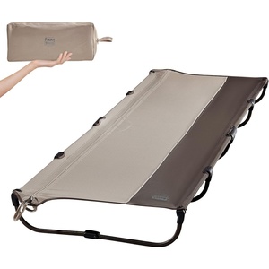 image:imageTIMBER RIDGE 20Second Quick SetUp Camping Cot Lightweight Aluminum Folding Cot with Zipper Closure Portable Carry Bag Included for Camping Travel and Outdoors Support up to 225lbs BlackTan