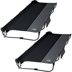 image:imageTIMBER RIDGE 20Second Quick SetUp Camping Cot Lightweight Aluminum Folding Cot with Zipper Closure Portable Carry Bag Included for Camping Travel and Outdoors Support up to 225lbs BlackBlack2 Set
