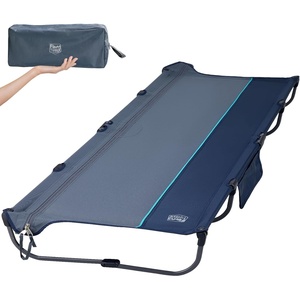 image:imageTIMBER RIDGE 20Second Quick SetUp Camping Cot Lightweight Aluminum Folding Cot with Zipper Closure Portable Carry Bag Included for Camping Travel and Outdoors Support up to 225lbs BlackBlue